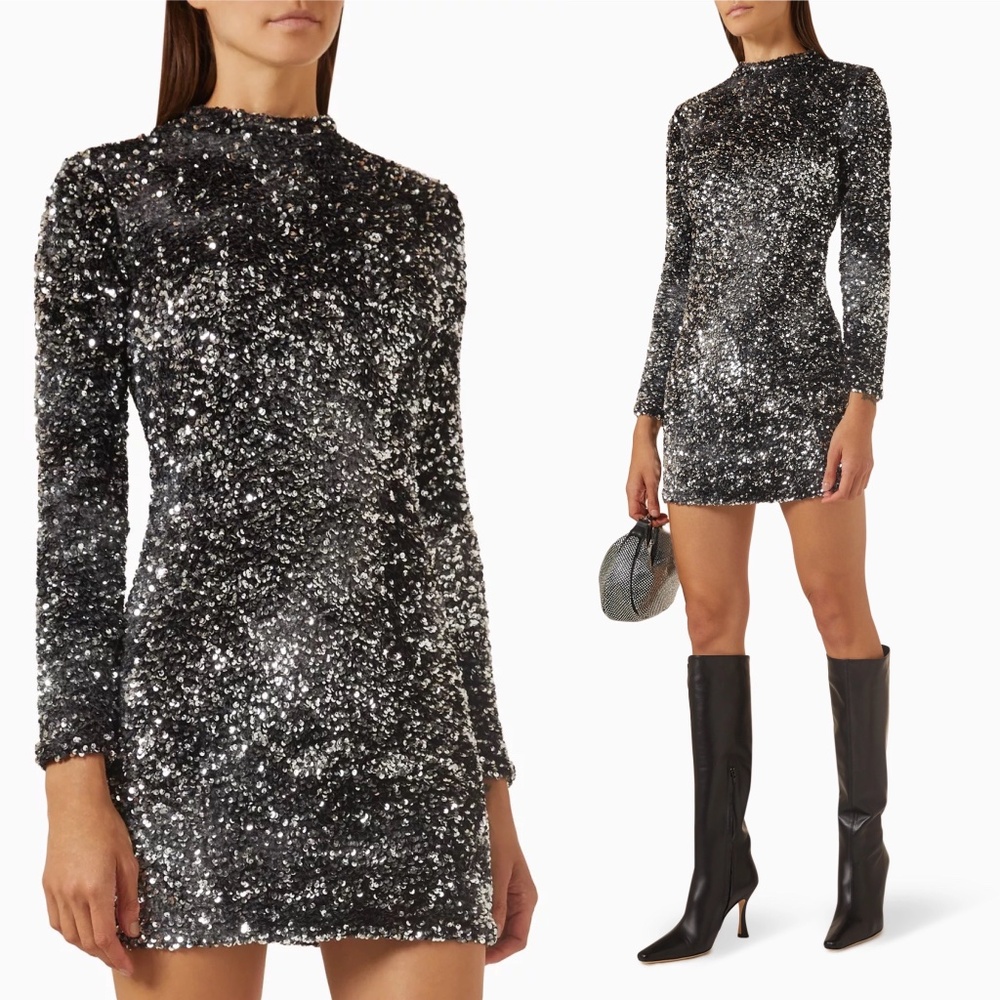 NWT MARELLA Nover Sequin Mini Dress in Velvet jersey  Shiny
